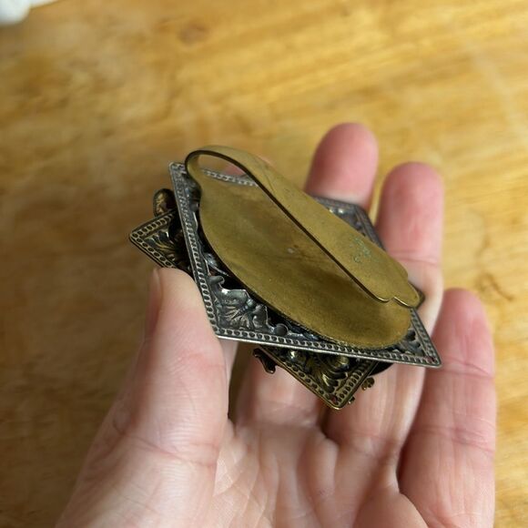 Vintage Folk Art Noah’s Ark Mixed Metal Elephant and Mixed Animals Money Clip - Picture 3 of 7